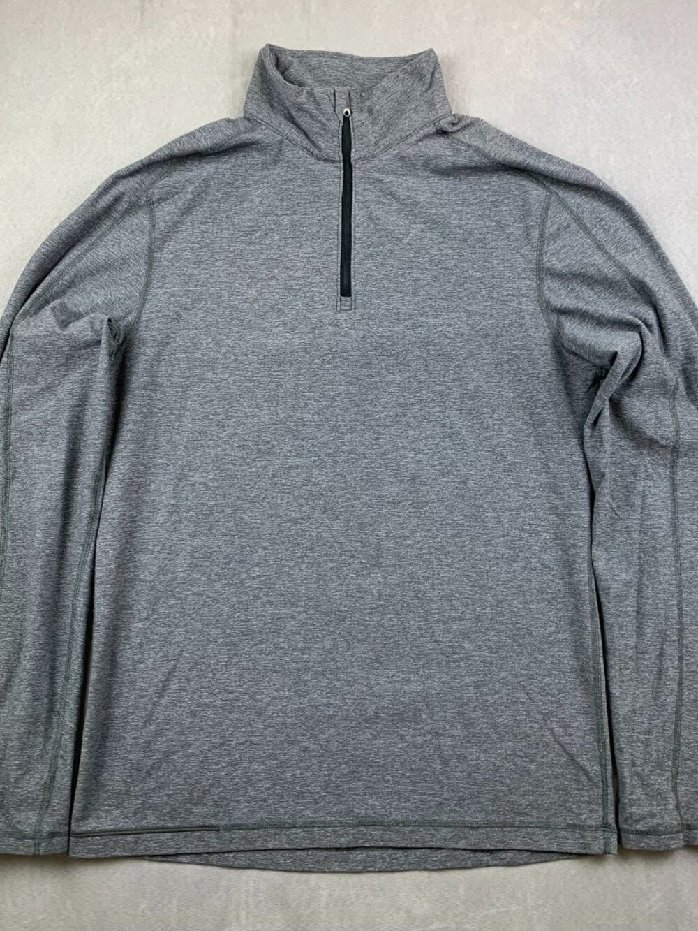 Lululemon Men Pullover Medium Gray Heather Surge Warm 1/2 Zip Silver Performance
